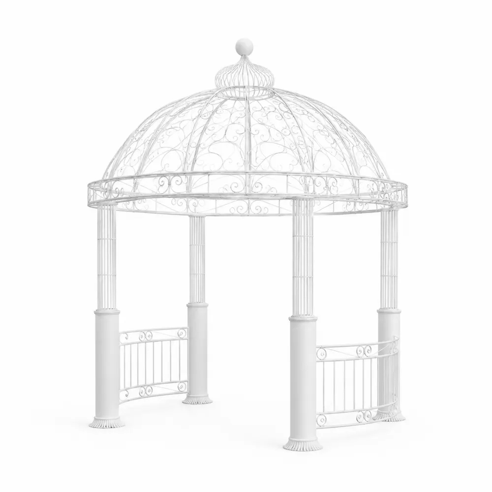 Gazebo in metallo bianco Ø 3m-Zenhouseeu