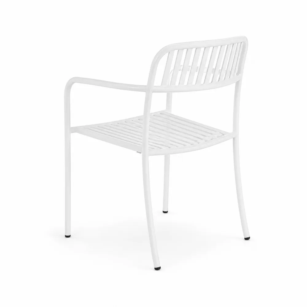 Sedia da esterno in alluminio verniciato bianco-Zenhouseeu