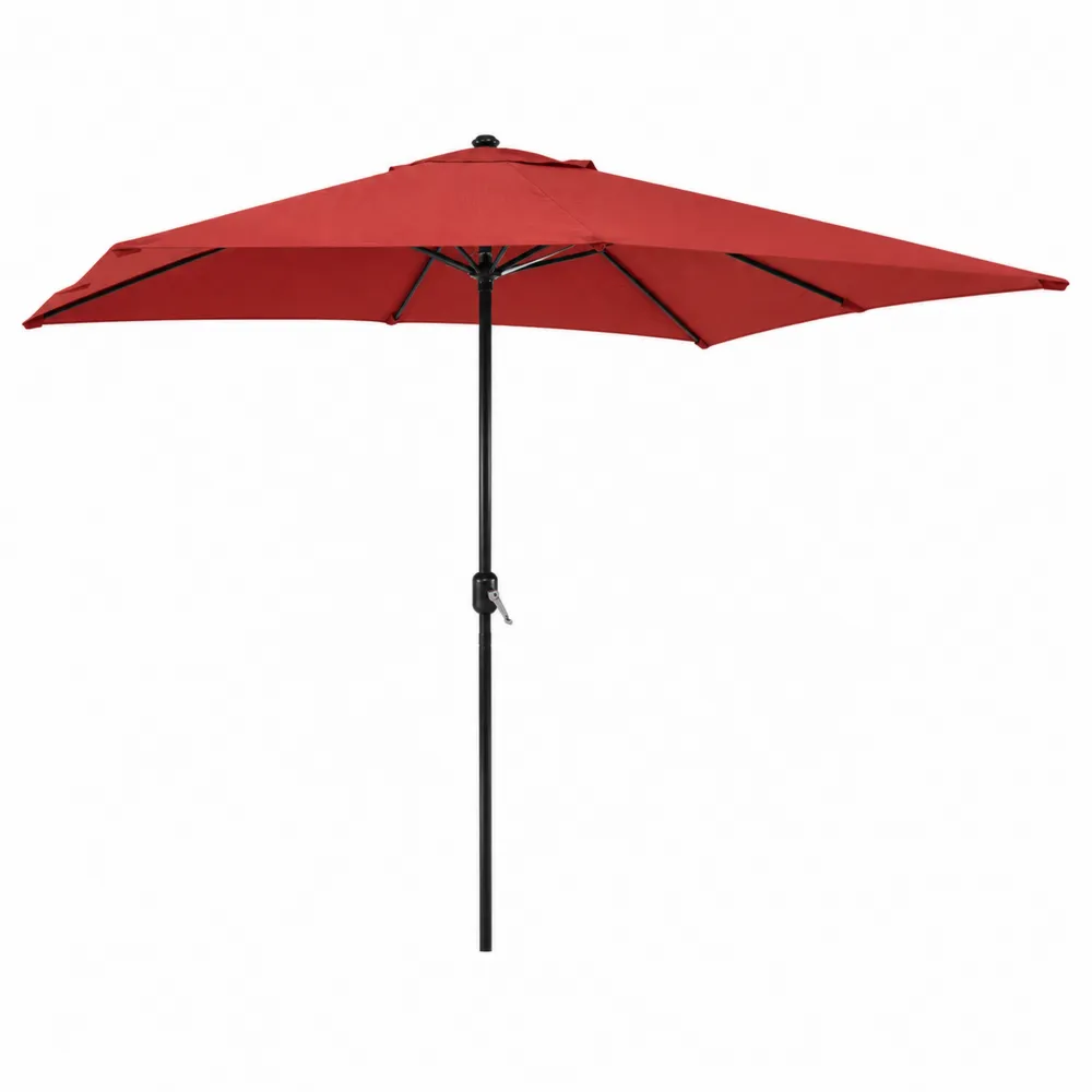 Ombrellone da Esterno 2.7m Rosso Poliestere con Struttura in Alluminio-Zenhouseeu