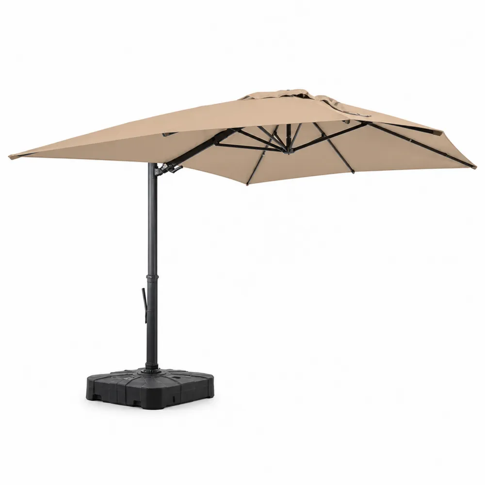 Parasol ogrodowy z bocznym ramieniem 300cm tkanina beżowa
