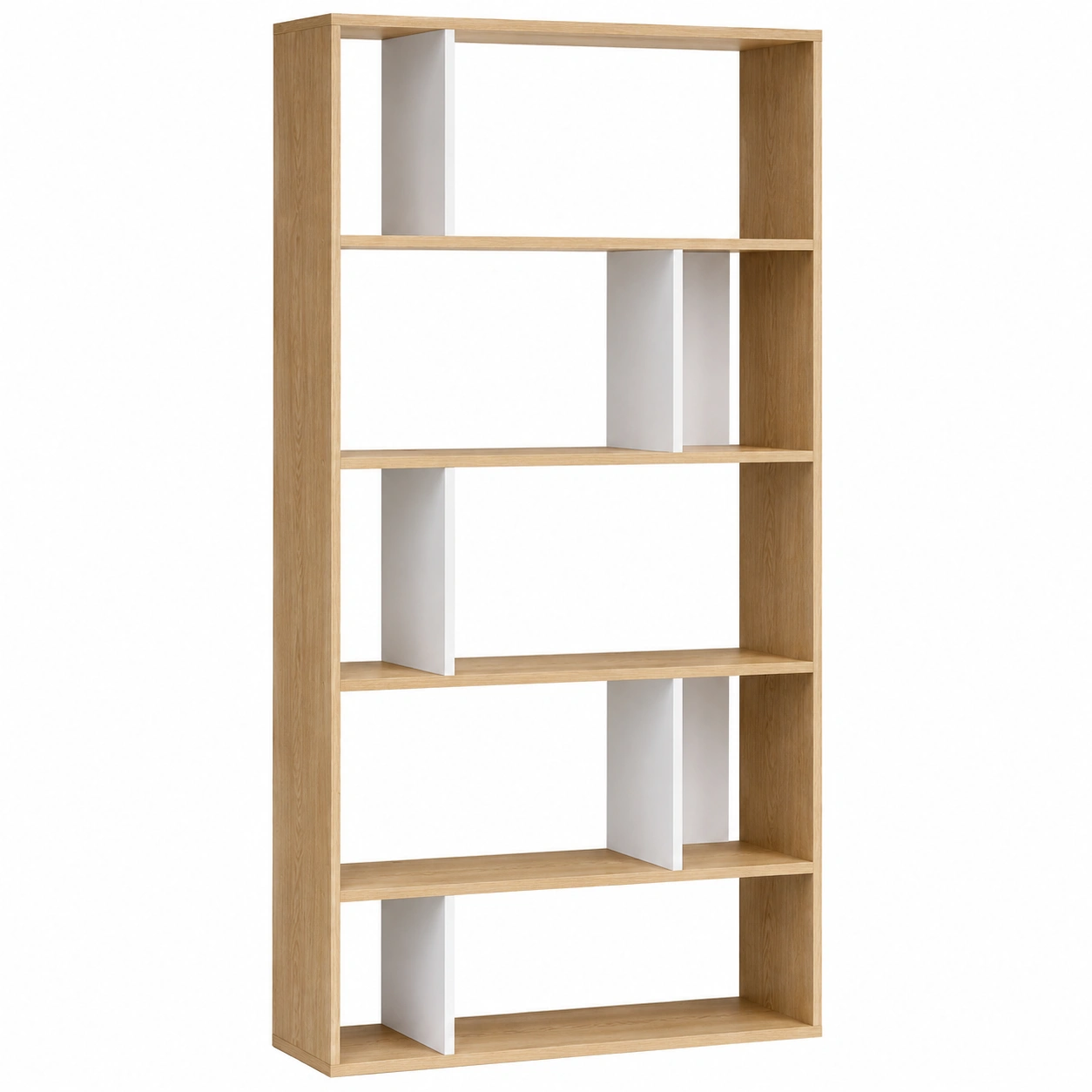 Estanteria contemporanea de 5 niveles con diseño modular abierto-furnavoa
