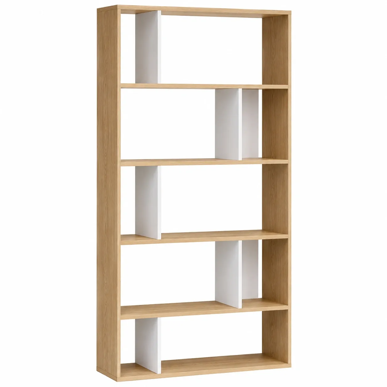 Estanteria contemporanea de 5 niveles con diseño modular abierto-furnavoa