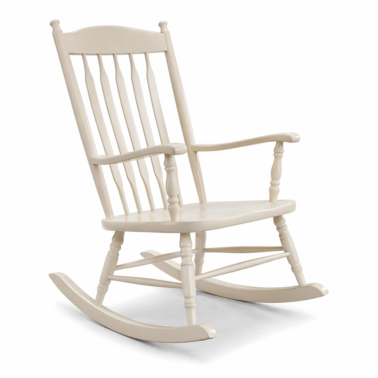 Sedia a Dondolo in Legno Massello Crema-Decokera