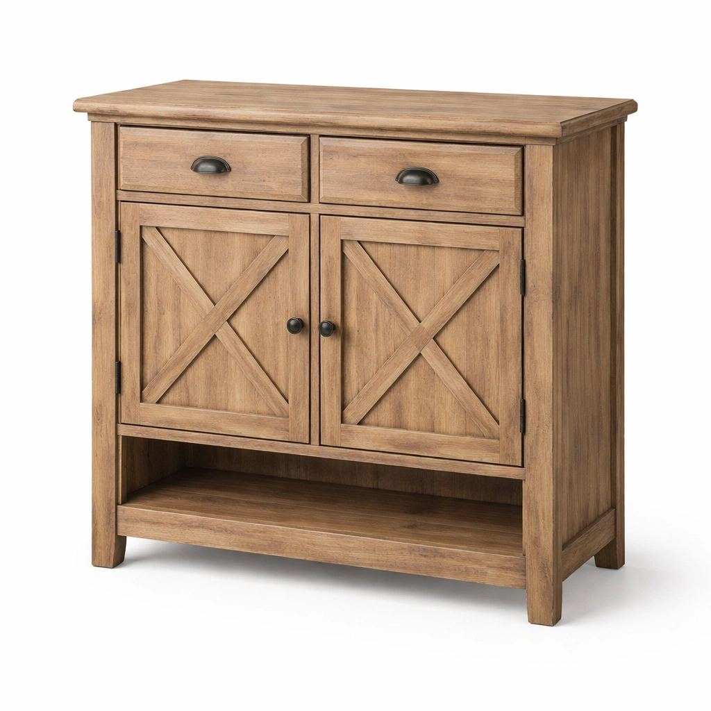 Credenza in Legno con Ante e Cassetti-Decokera