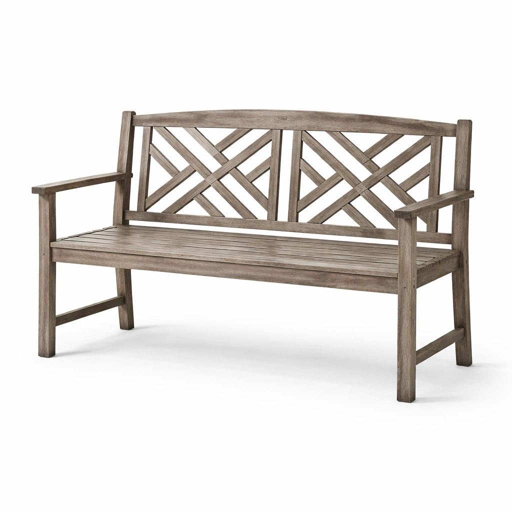 Panca in Legno di Acacia Grigio 120x55x90 cm-Decokera