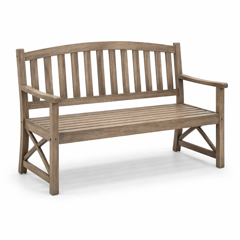 Panca da Giardino in Legno di Teak Marrone 120cm-Decokera