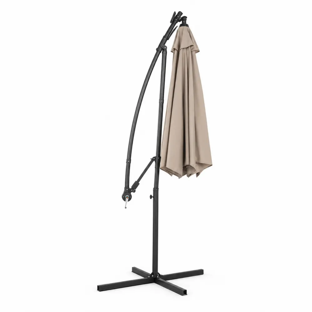 Ombrellone da Giardino in Metallo e Poliestere Beige Ø300 cm