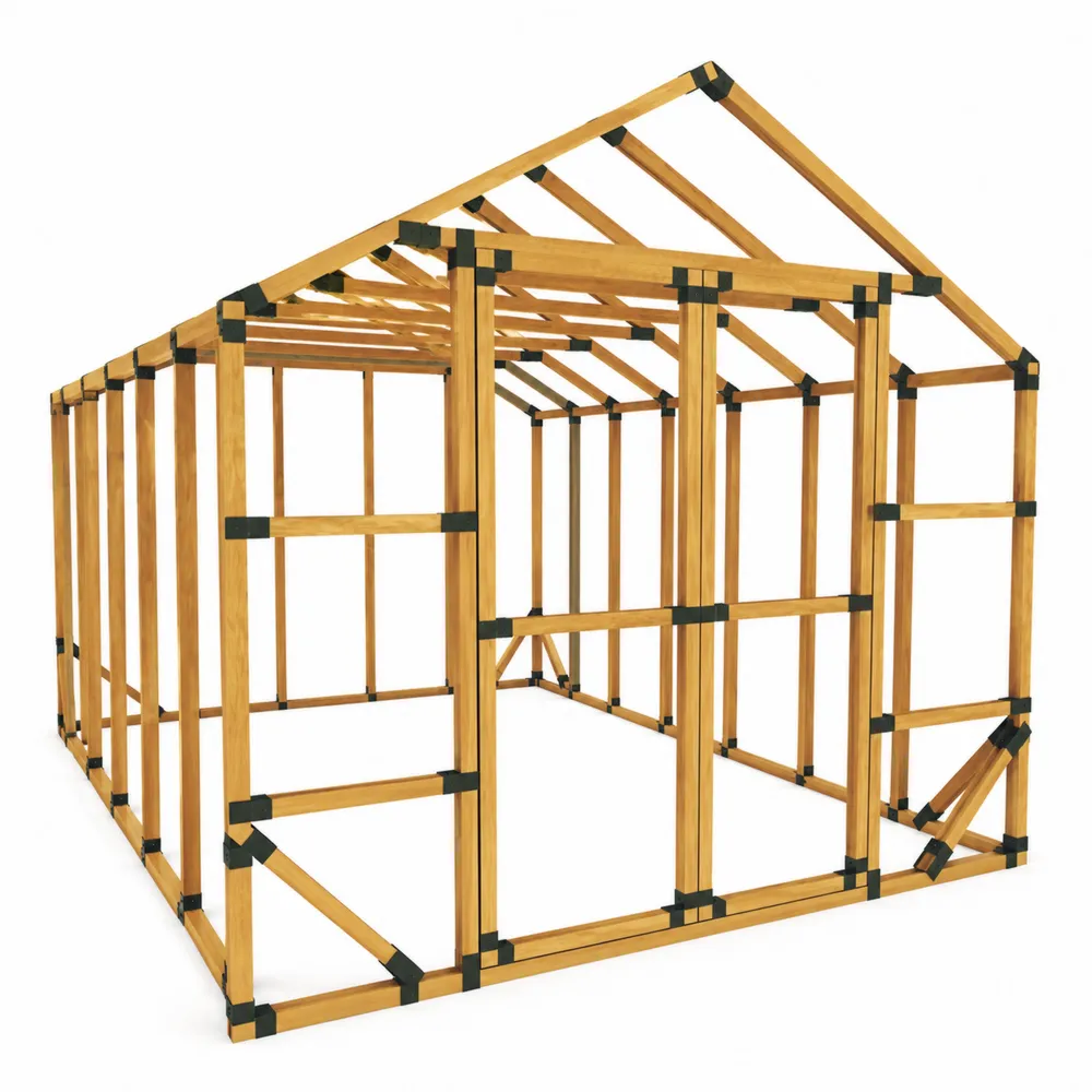 Struttura Serra in Legno Massello con Connettori in Acciaio 300x200x250 cm
