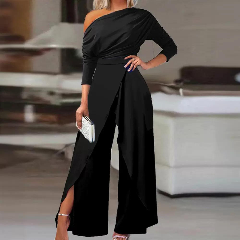 One Shoulder Elegant Party Jumpsuit（BUY 2 FREE SHIPPING)