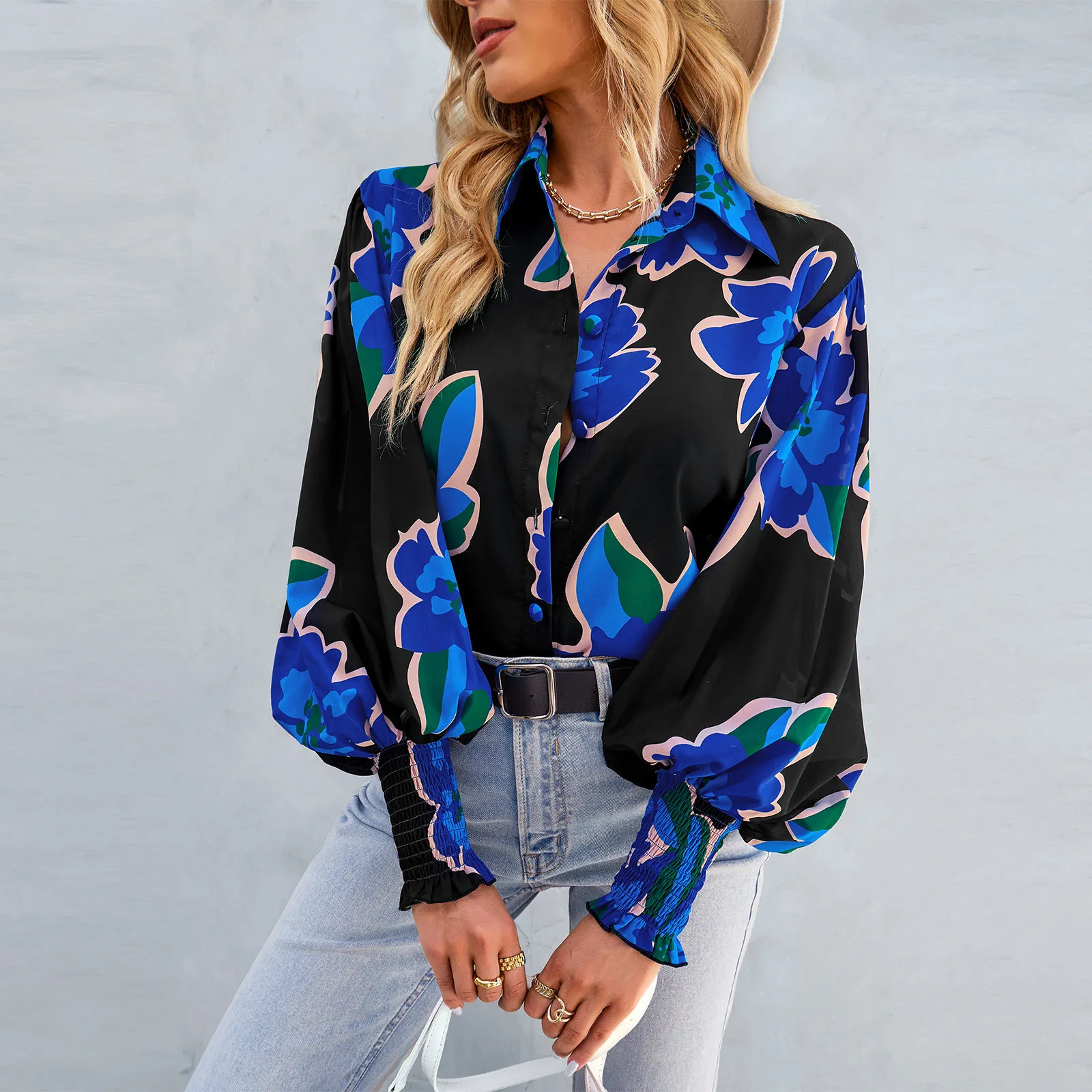2023 NEW LADIES LONG SLEEVE PRINTED SHIRT