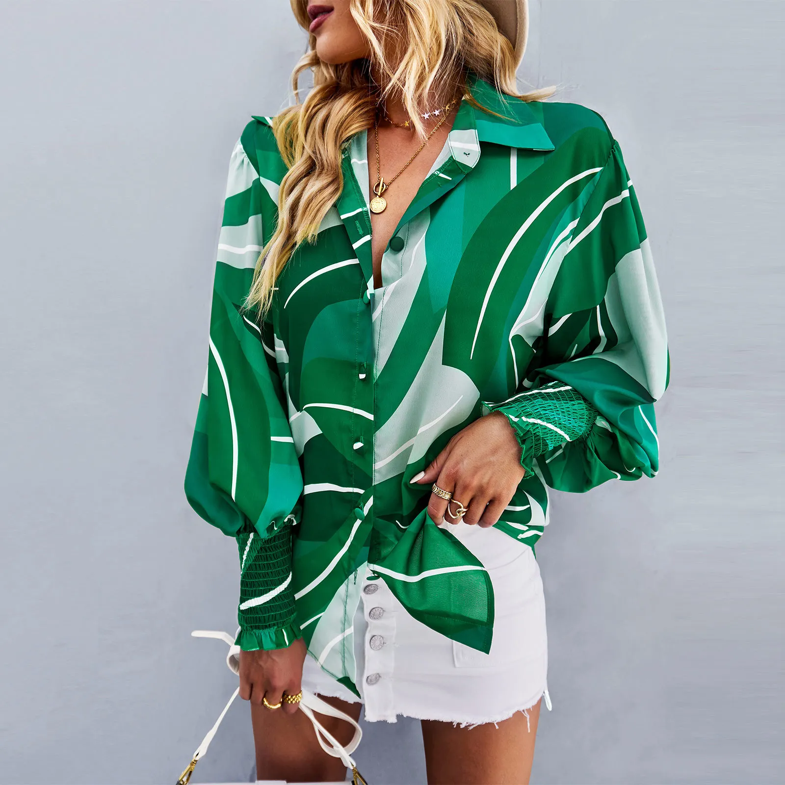 2023 NEW LADIES LONG SLEEVE PRINTED SHIRT