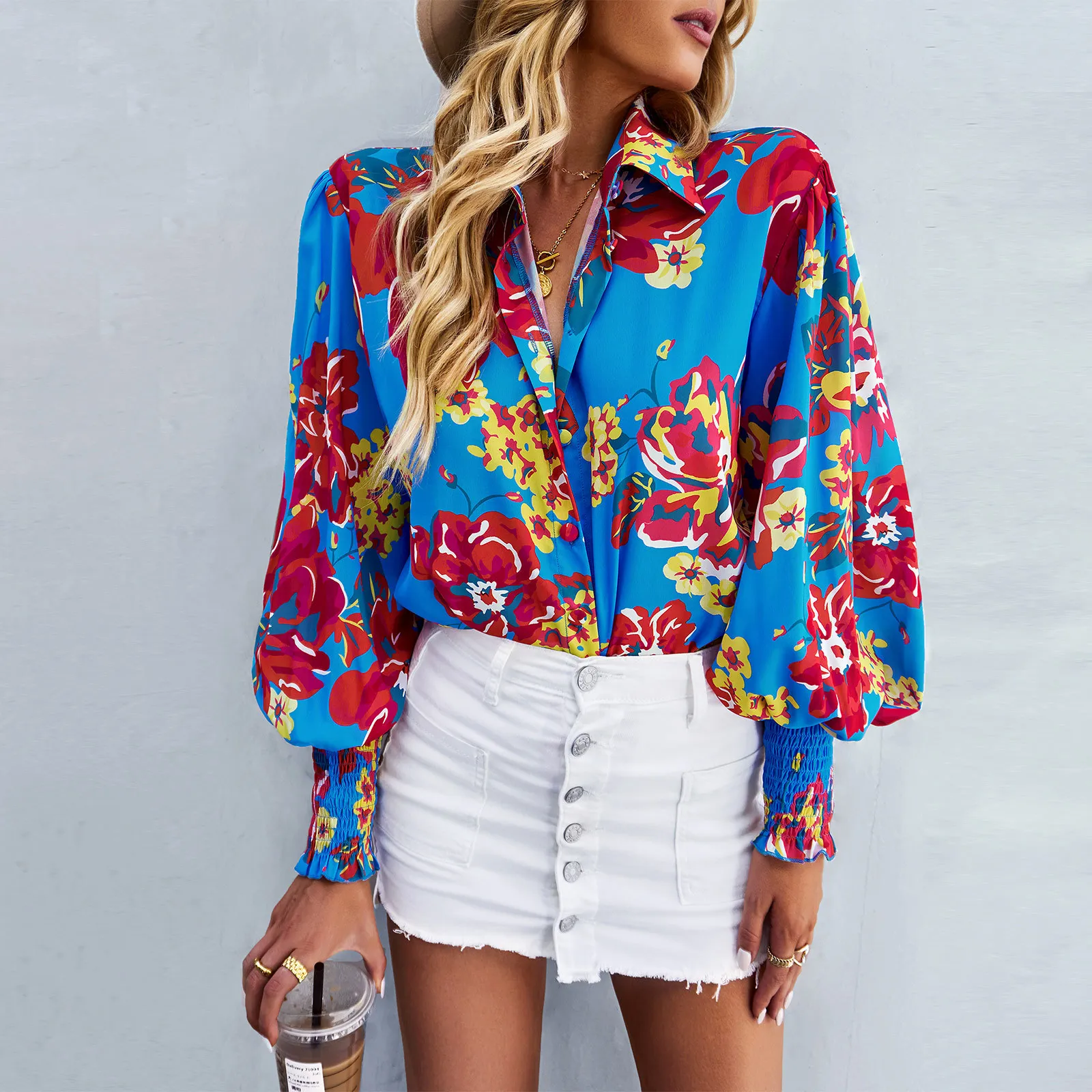 2023 NEW LADIES LONG SLEEVE PRINTED SHIRT