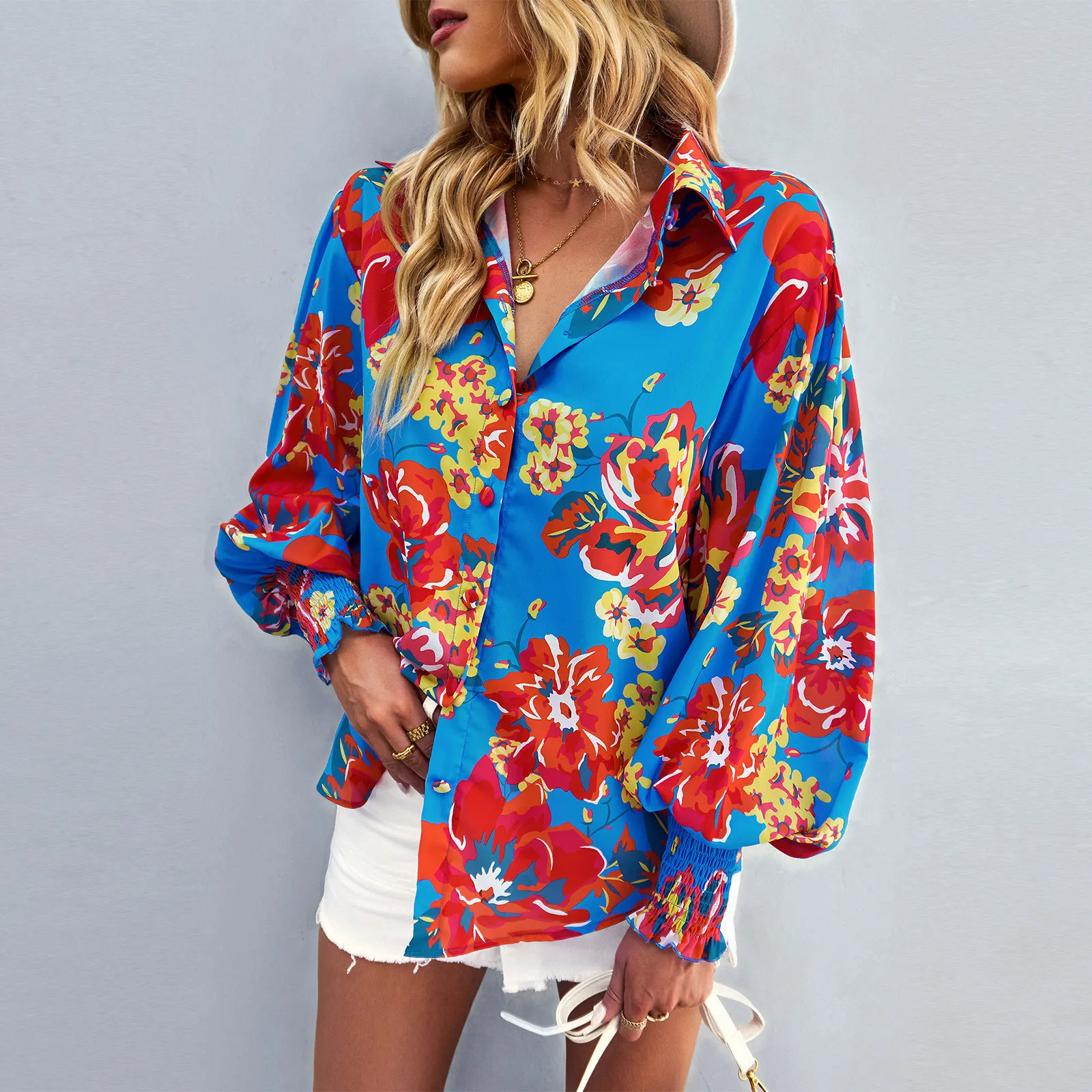 2023 NEW LADIES LONG SLEEVE PRINTED SHIRT