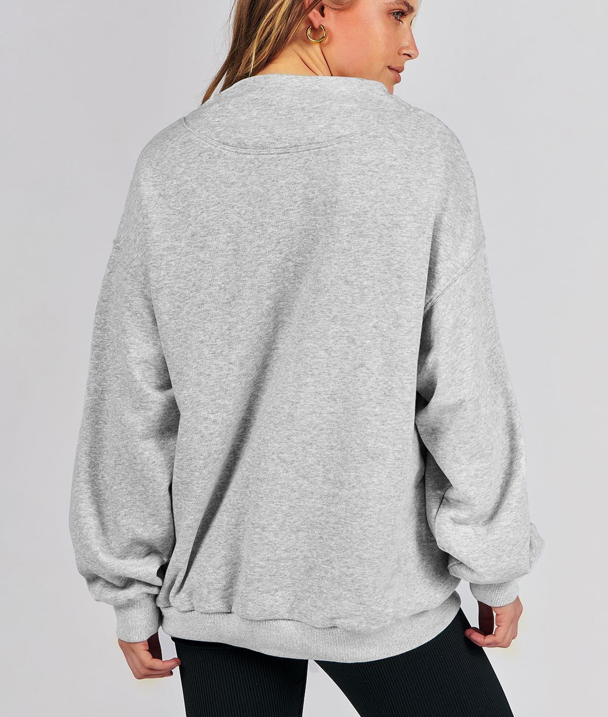 Autumn Women's Slit Mock Neck Oversized Sweatshirt (Buy 2 Free Shipping)