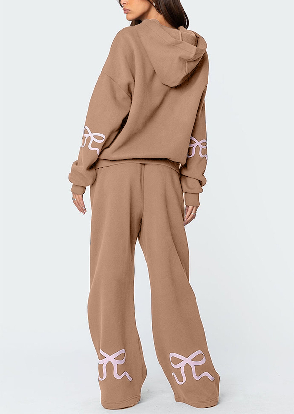 💝💝Christmas Hot Sale - Women's Bow Detail Hoodie Sweat Set (Buy 2 Free Shipping)