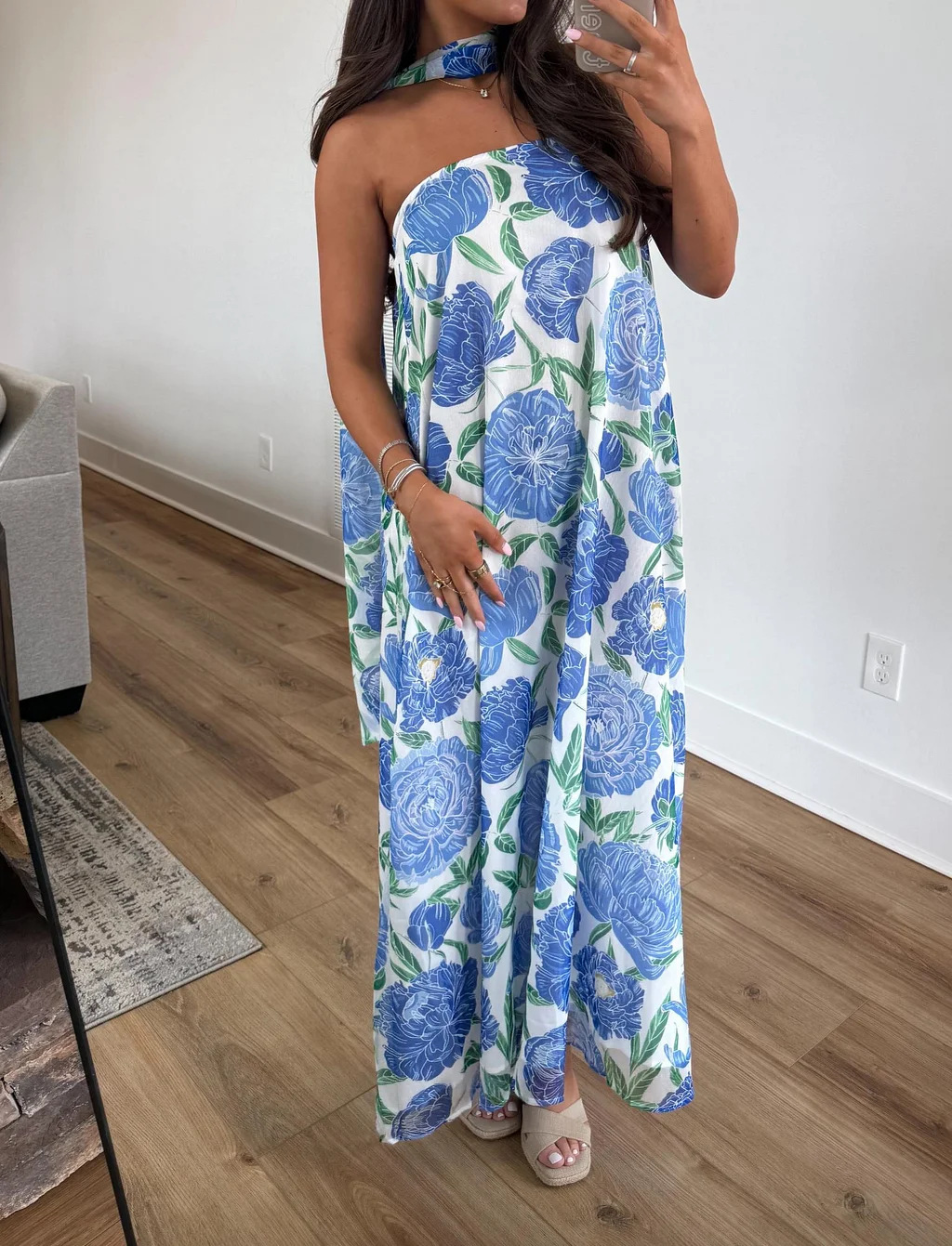 Women's Halter Neck Floral Maxi Dress