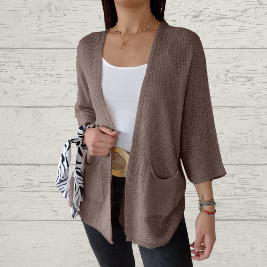 ✨Hot Sale✨Thread 3/4 Sleeve with Pockets Cardigan