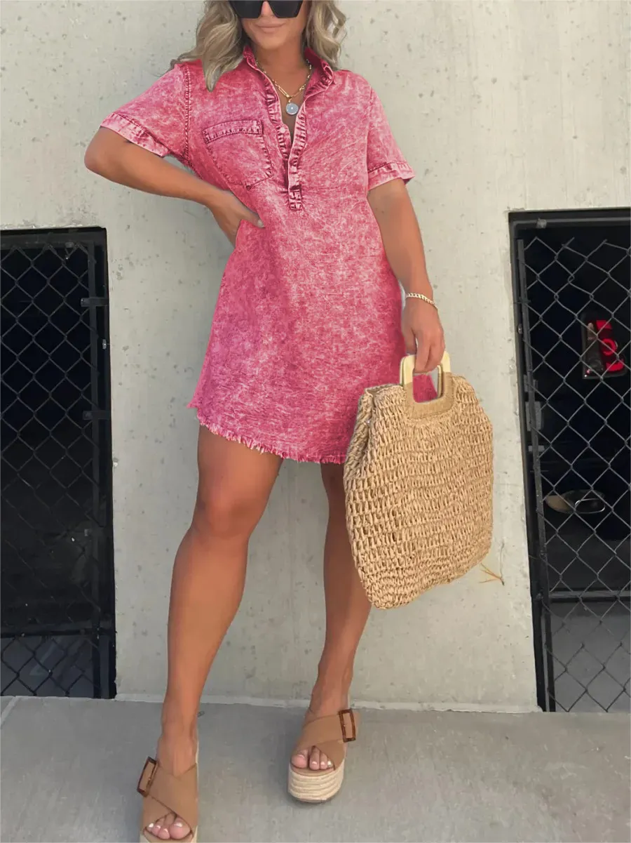 🔥🔥WOMEN'S WASHED SHIRT DRESS