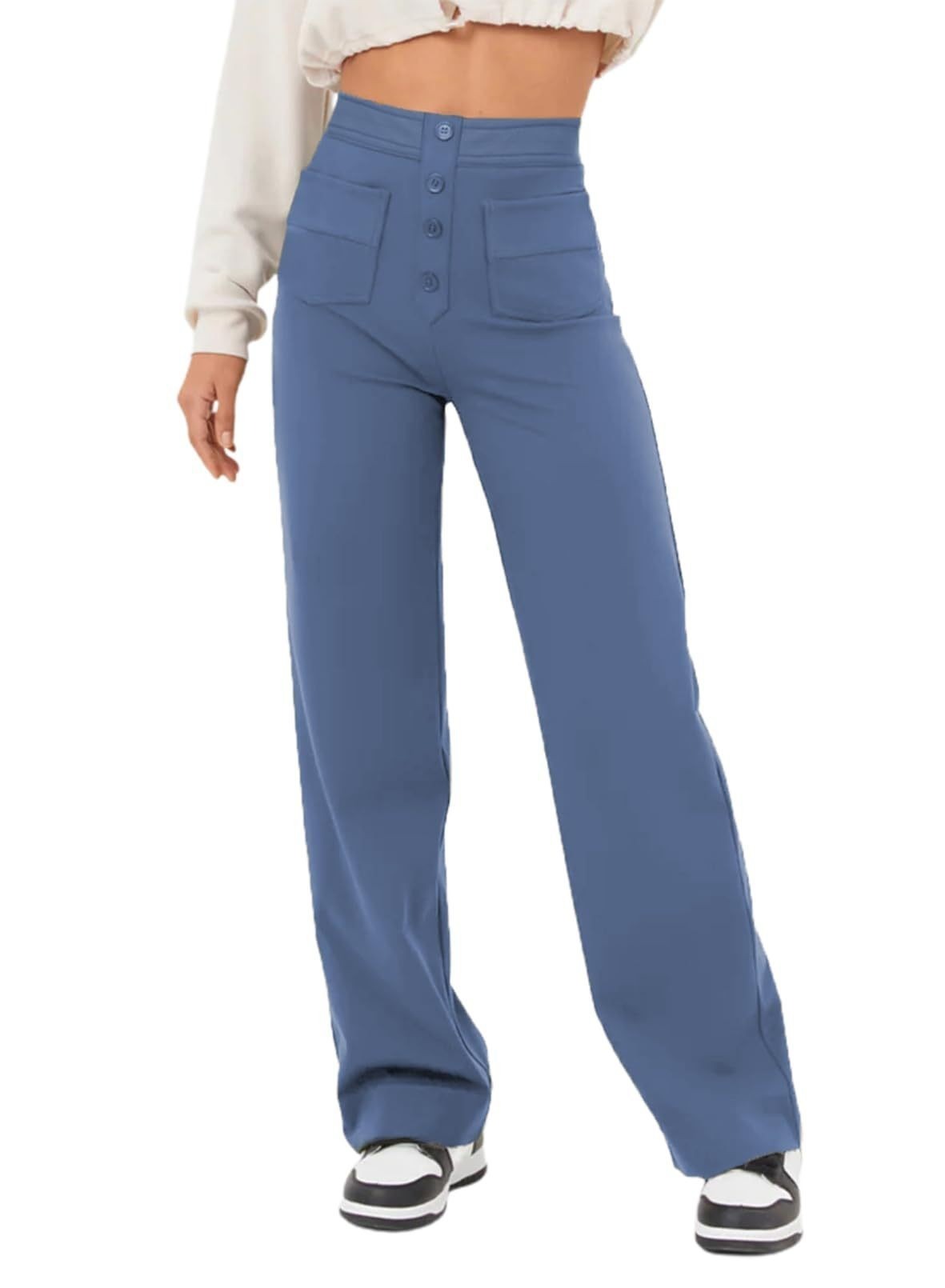 🔥HOT SALE🔥Women's casual high waist stretch straight pants(BUY 2 FREE SHIPPING)