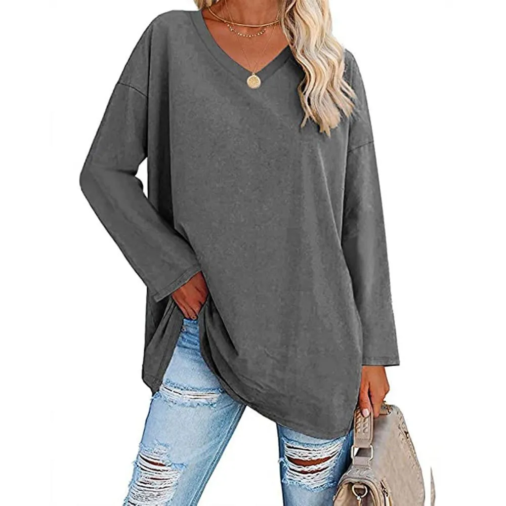 🔥🔥🔥🔥Women's Loose Long Sleeve Fashion V-neck Top