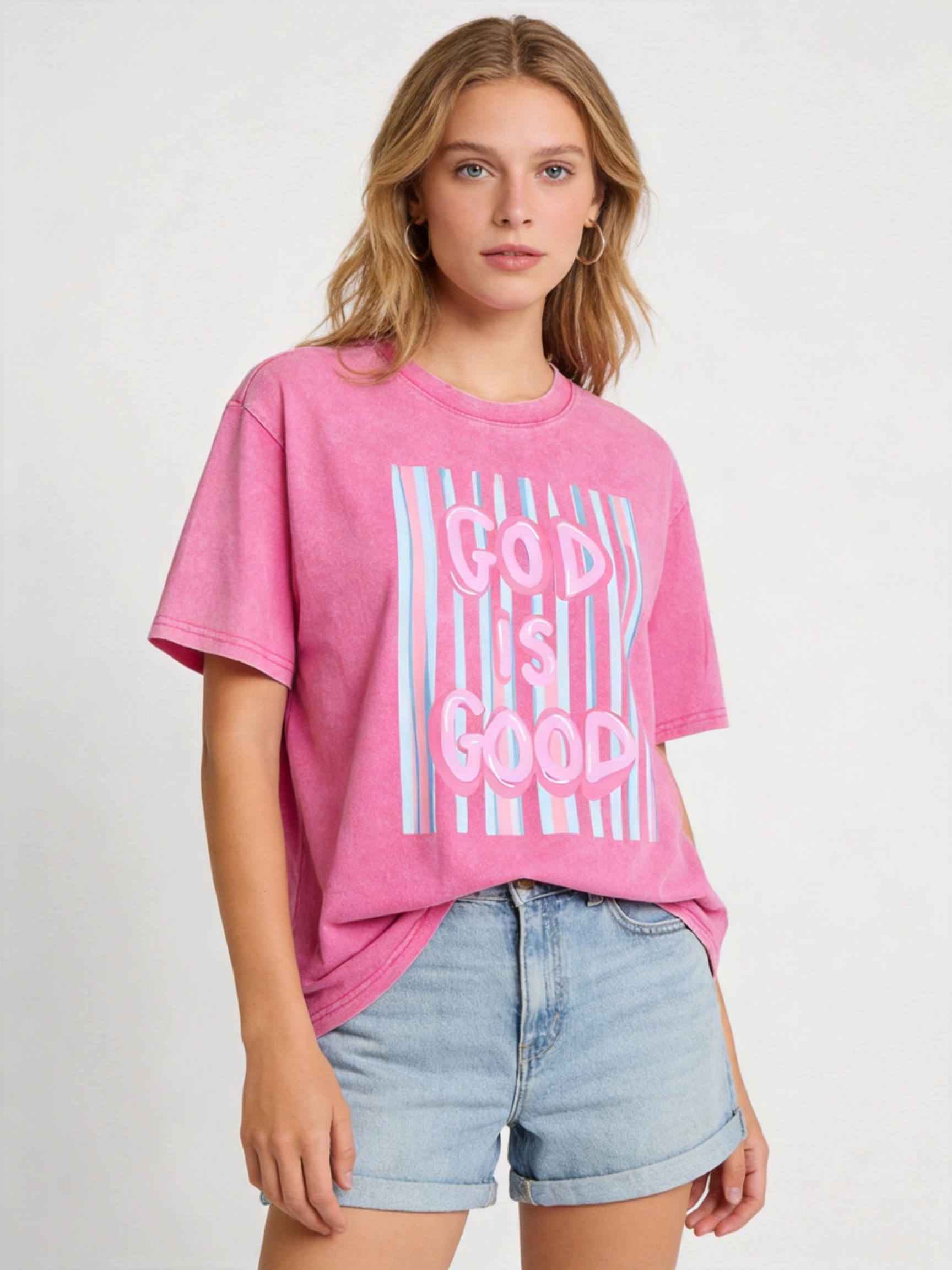  "God Is Good" Washed Cotton Graphic Tee