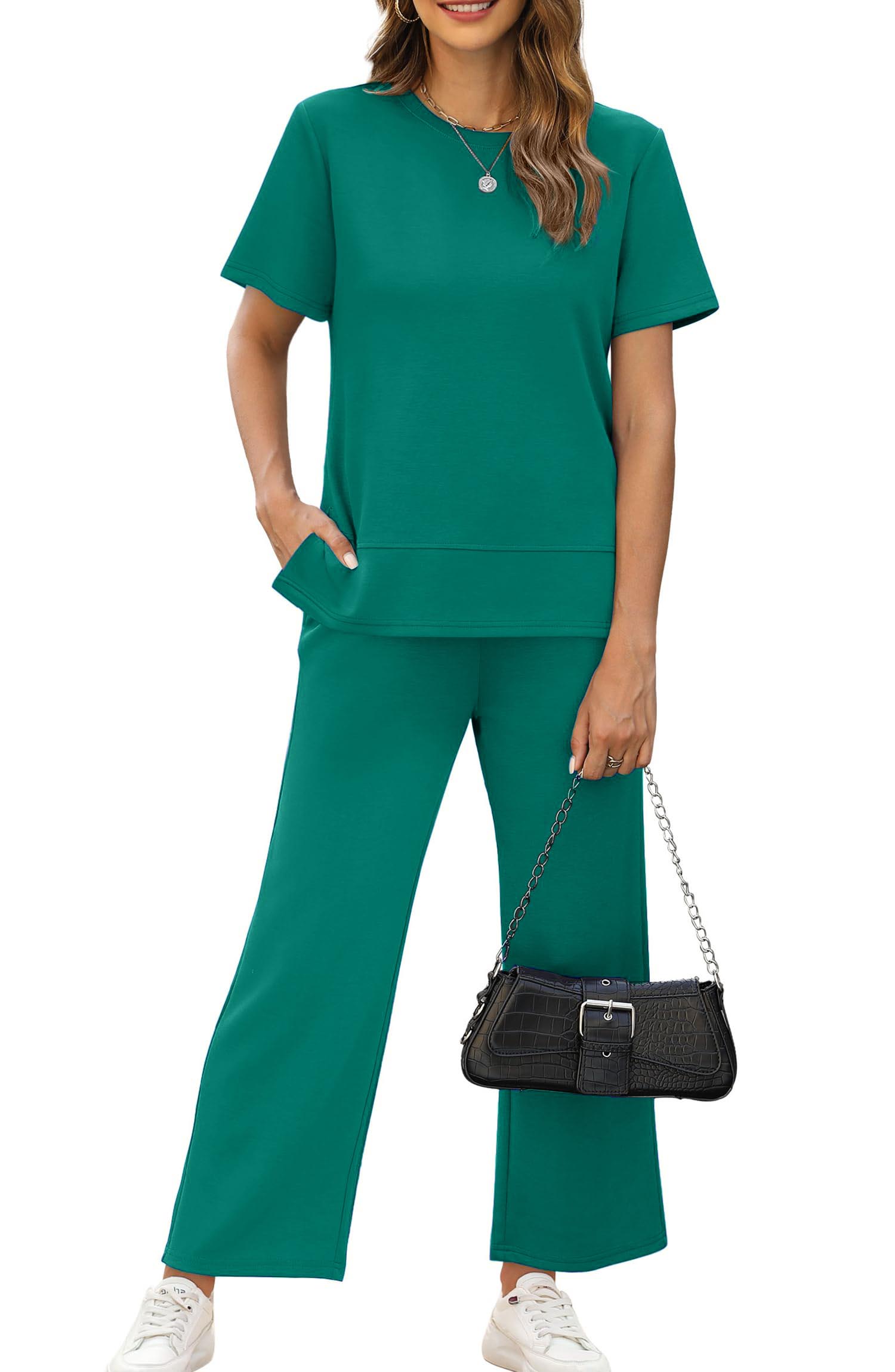 Limited time sale🔥Women's Casual Two Piece Slit Top and Wide Leg Pants(BUY 2 FREE SHIPPING)