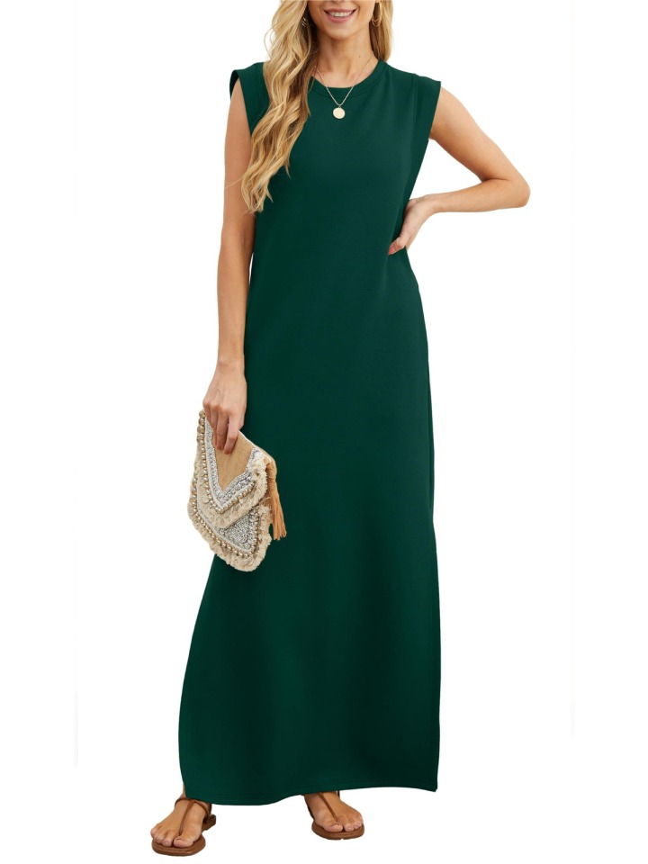 HOT SALE-WOMEN SUMMER CASUAL LOOSE SPLIT WRINKLE-FREE LONG DRESS(BUY 2 FREE SHIPPING)
