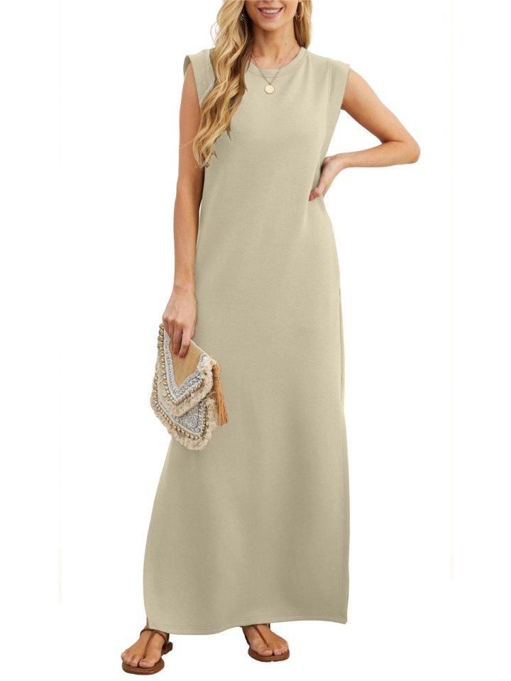 HOT SALE-WOMEN SUMMER CASUAL LOOSE SPLIT WRINKLE-FREE LONG DRESS(BUY 2 FREE SHIPPING)