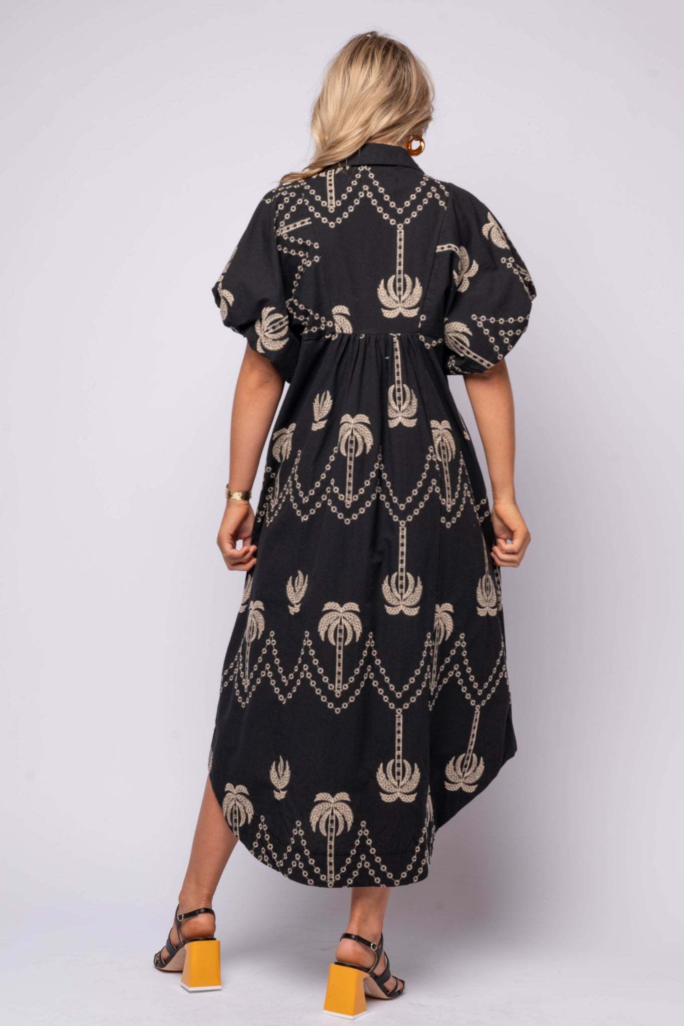 💝💝Oversized Textured V-Neck Palm Tree Print Dress (Buy 2 Free Shipping)