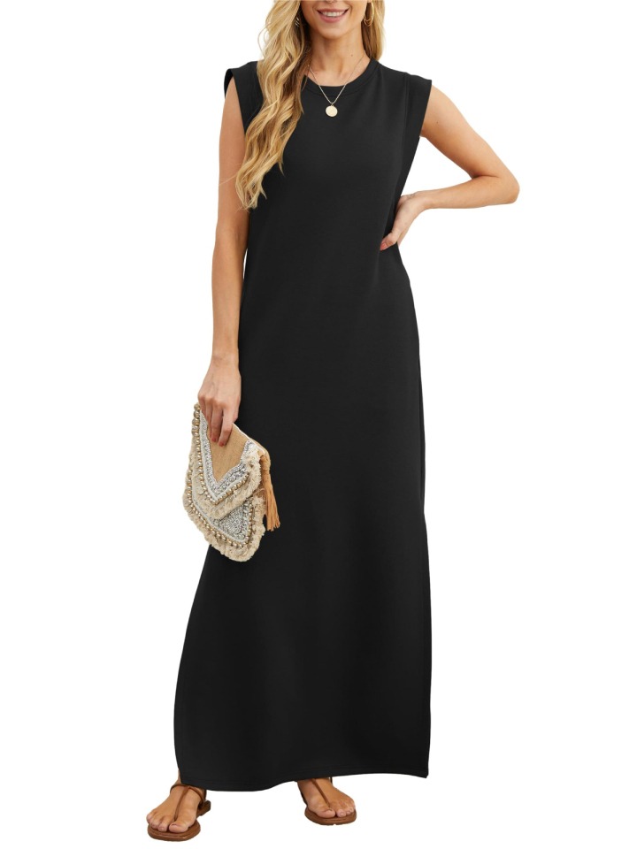 HOT SALE-WOMEN SUMMER CASUAL LOOSE SPLIT WRINKLE-FREE LONG DRESS(BUY 2 FREE SHIPPING)