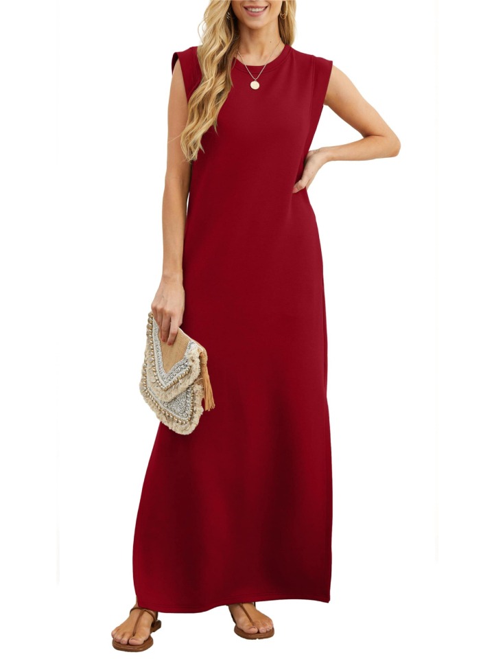 HOT SALE-WOMEN SUMMER CASUAL LOOSE SPLIT WRINKLE-FREE LONG DRESS(BUY 2 FREE SHIPPING)