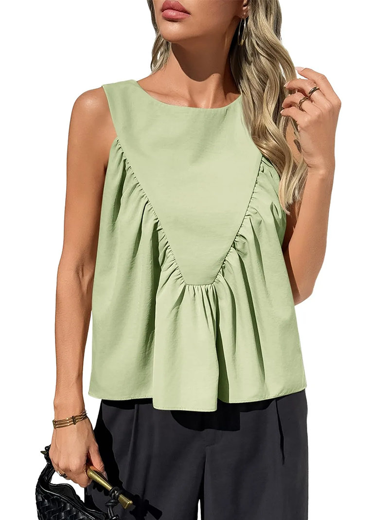 ✨WOMENS PEPLUM BABYDOLL TANK TOPS SUMMER SLEEVELESS LOOSE T SHIRTS (BUY 2 FREE SHIPPING!!!)