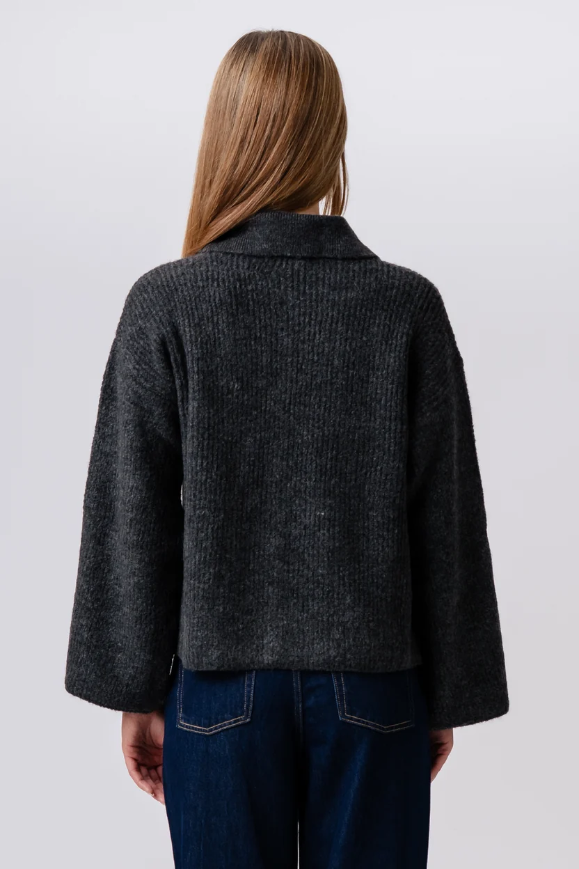 Casual Striped Long Sleeve Button Up Knit Sweater