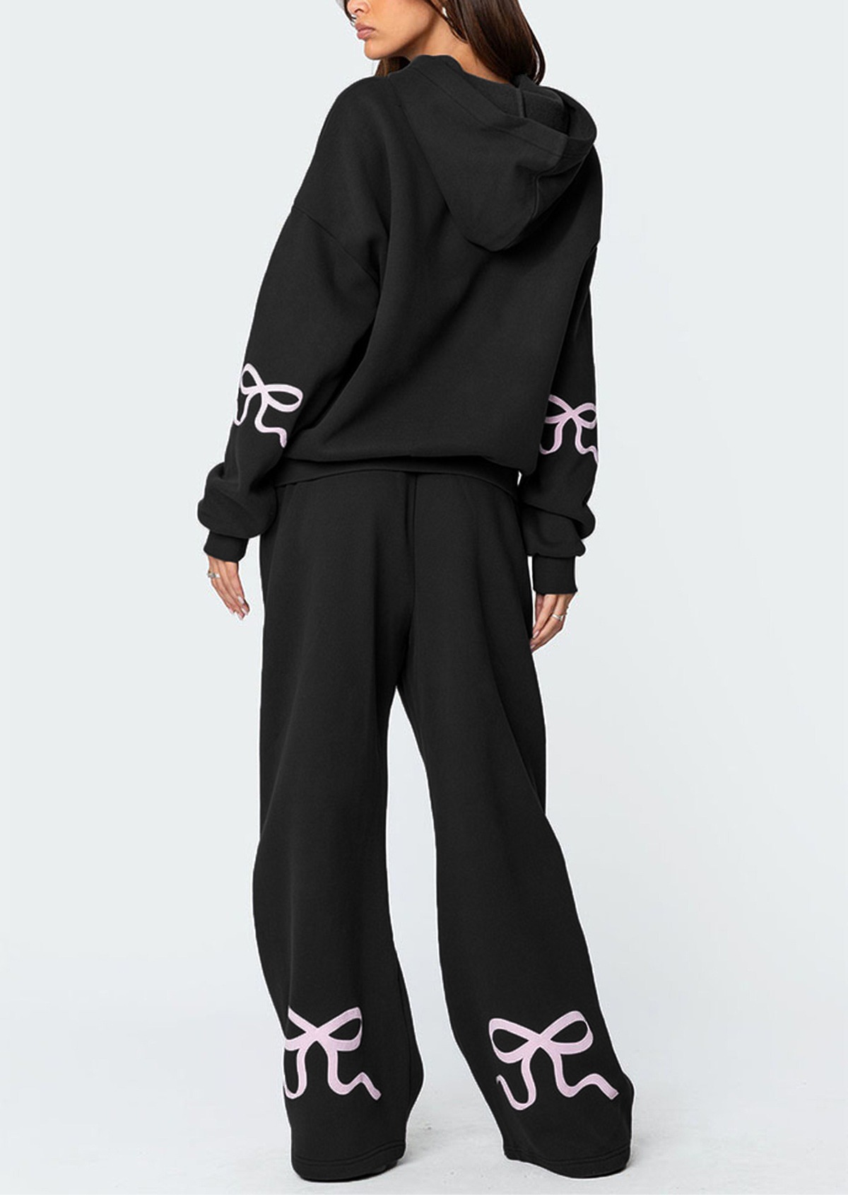 💝💝Christmas Hot Sale - Women's Bow Detail Hoodie Sweat Set (Buy 2 Free Shipping)