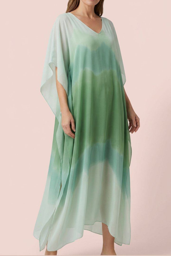Women's Long Chiffon Maxi Dip Dye Dress (Buy 2 Free Shipping)