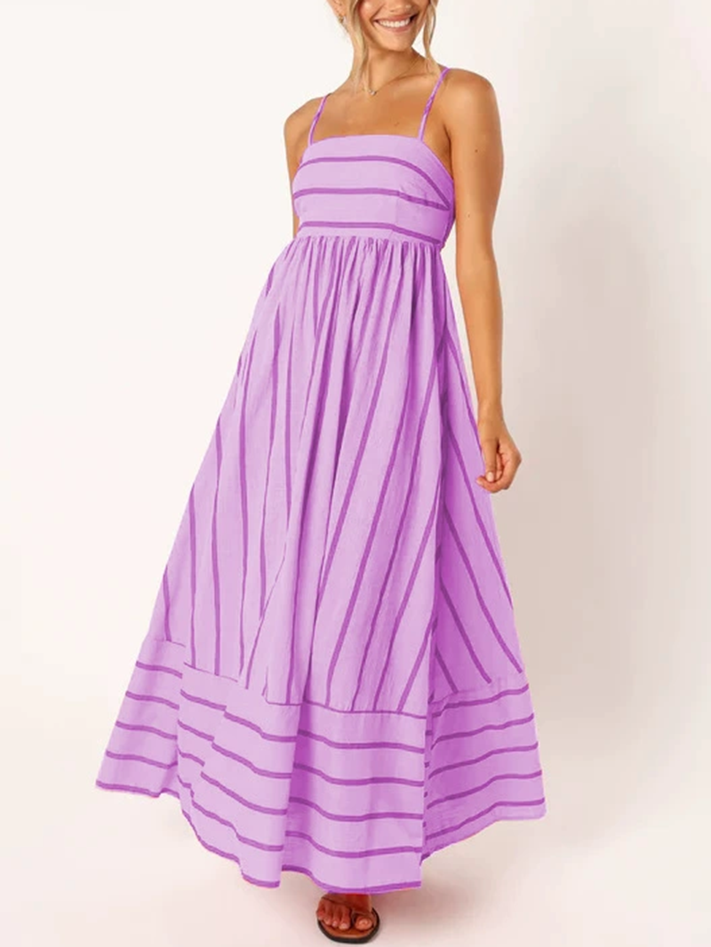 Women's Striped Back Smocked Maxi Dress(BUY 2 FREE SHIPPING)