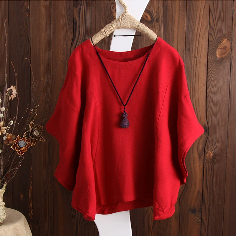 Solid Batwing Sleeve Loose T-Shirt (BUY 2 FREE SHIPPING)