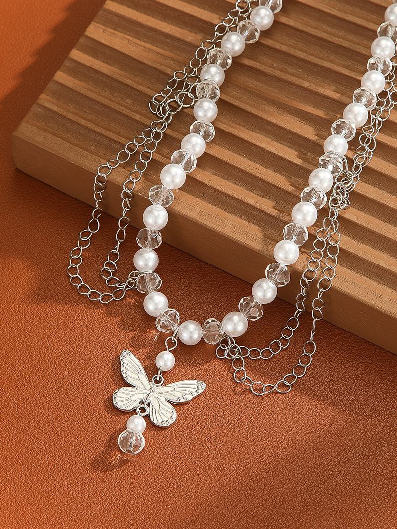 Beaded butterfly necklace