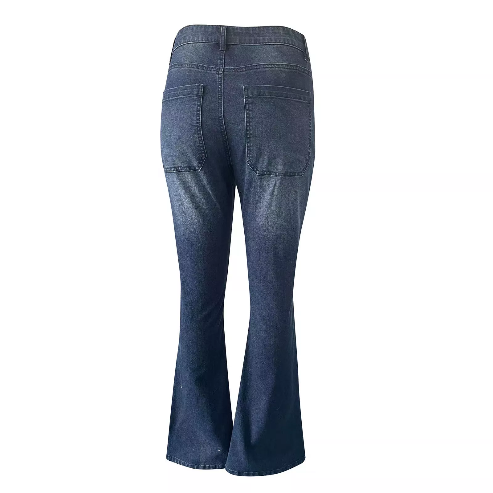 70s High Rise Stretchy Buttons Bell Bottom Jeans