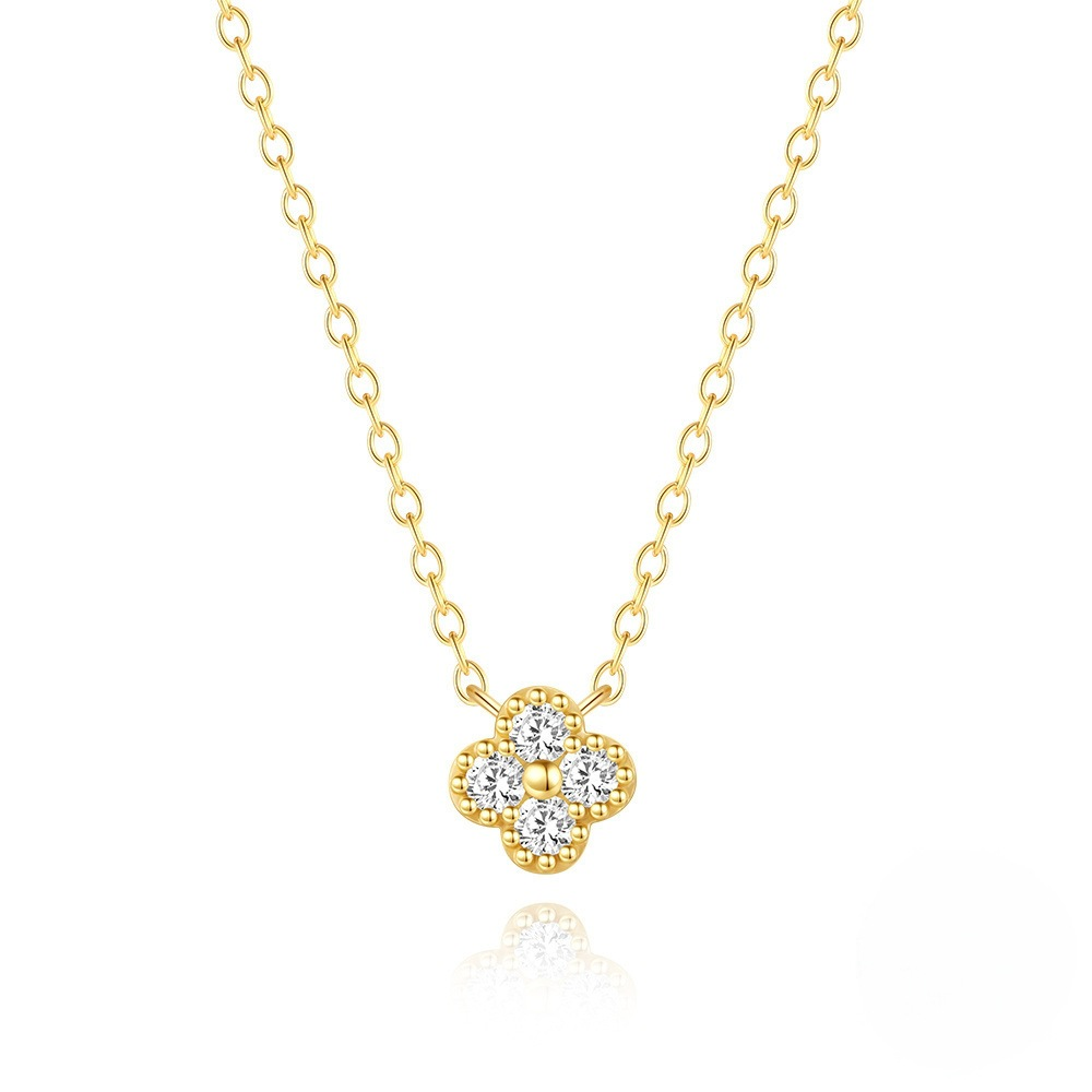 Women's Clover Jewelry Set: Necklace, Earrings & Ring