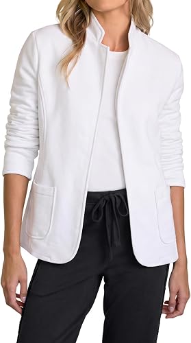 Womens Sweatshirt Blazer Open Front Lapel Suit Jacket Casual Coat