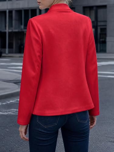 Womens Sweatshirt Blazer Open Front Lapel Suit Jacket Casual Coat