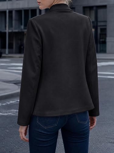 Womens Sweatshirt Blazer Open Front Lapel Suit Jacket Casual Coat