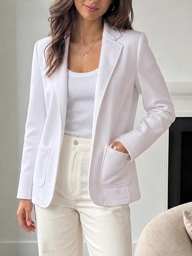 Womens Sweatshirt Blazer Open Front Lapel Suit Jacket Casual Coat