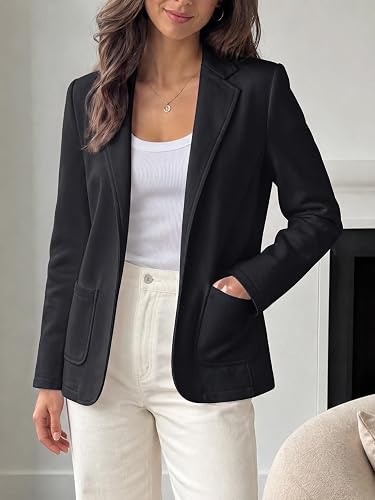 Womens Sweatshirt Blazer Open Front Lapel Suit Jacket Casual Coat