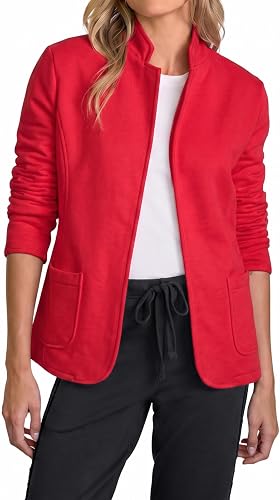Womens Sweatshirt Blazer Open Front Lapel Suit Jacket Casual Coat