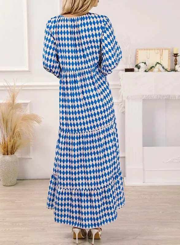 🔥🔥🔥🔥Women's Puff Sleeve Floral Boho Maxi Dress (Buy 2 Free Shipping)