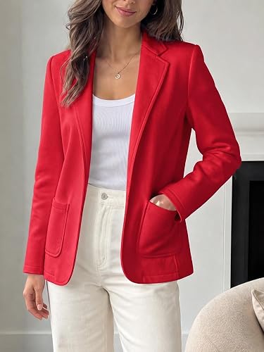 Womens Sweatshirt Blazer Open Front Lapel Suit Jacket Casual Coat