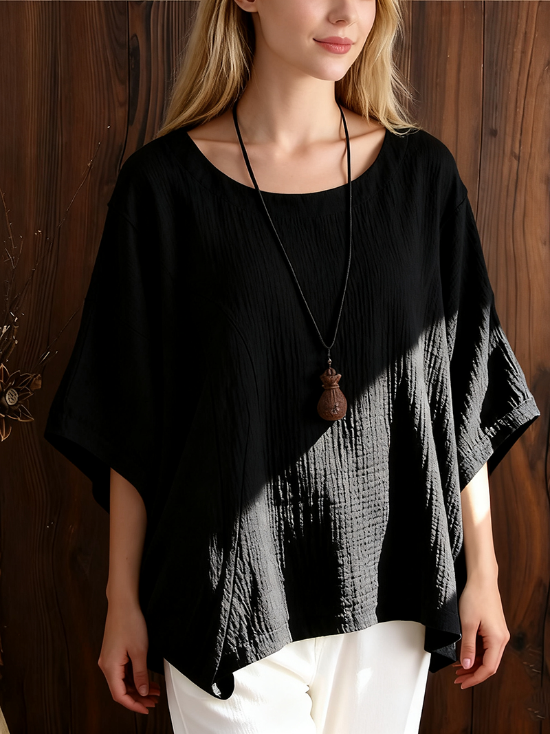 Limited-time offer -Solid Batwing Sleeve Loose T-Shirt (BUY 3 FREE SHIPPING)