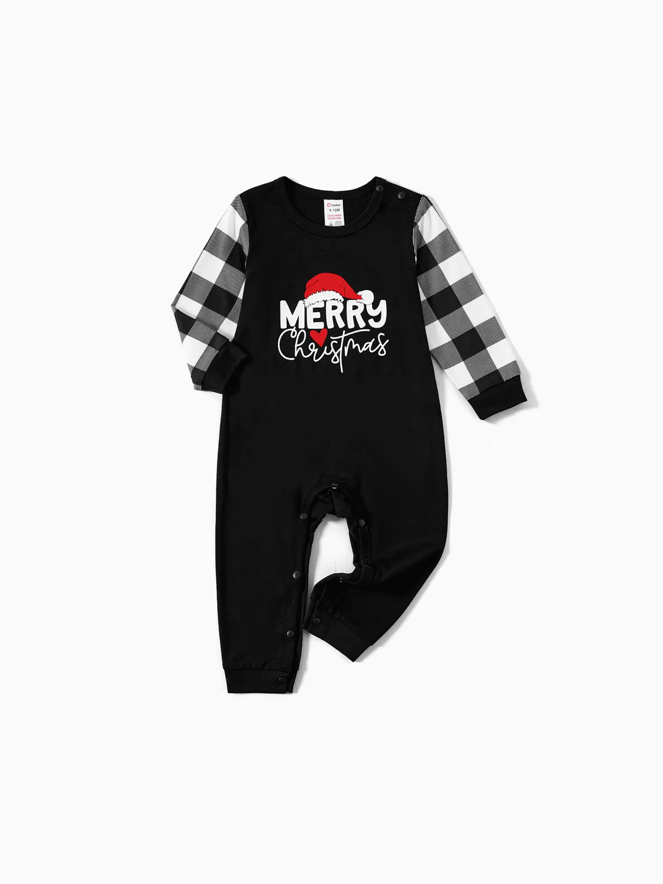 🌲🎁Family Christmas  Long-sleeve Black White Letters Pajamas